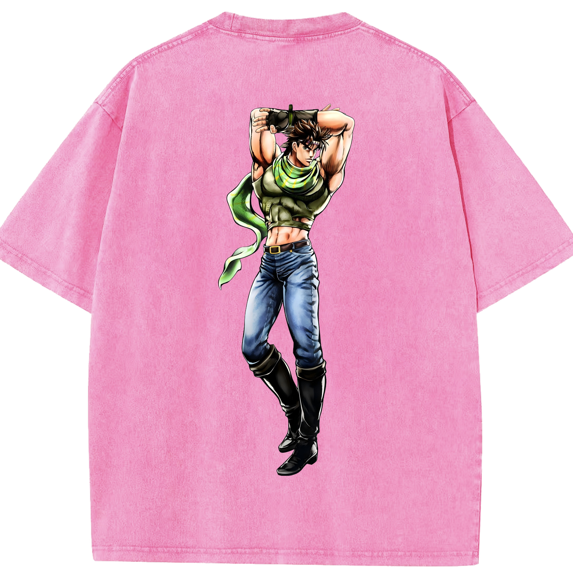 （画像用） ジョジョの奇妙な冒険 ジョセフ?ジョースター JoJo's Bizarre Adventure Joseph Joestar 綿100% ヴィンテージ風 半袖Tシャツ（背面プリント）